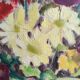 Vintage French oil painting of flowers, signed Renée