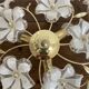Plafonnier vintage italien fleurs et  métal doré
