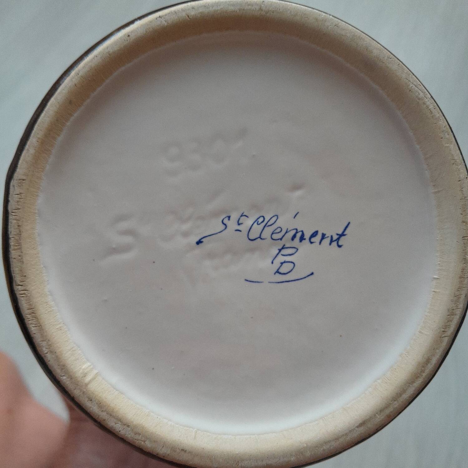 Ceramic pharmacy jar from St Clément, EX de Genièvre