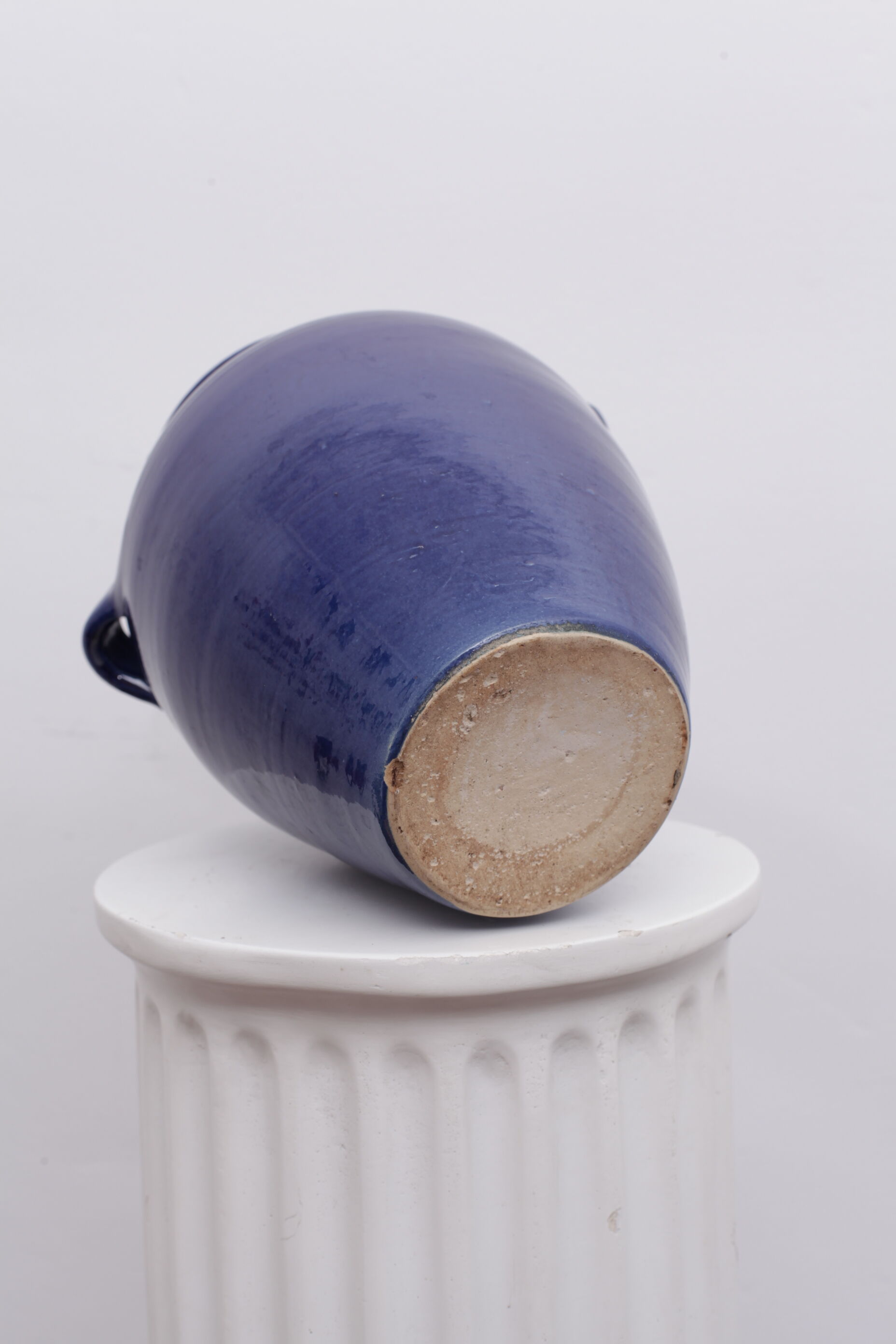 Blue terracotta pot vase 2 anses