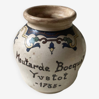 Old mustard pot with floral decoration Digoin