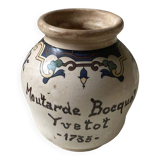 Old mustard pot with floral decoration Digoin