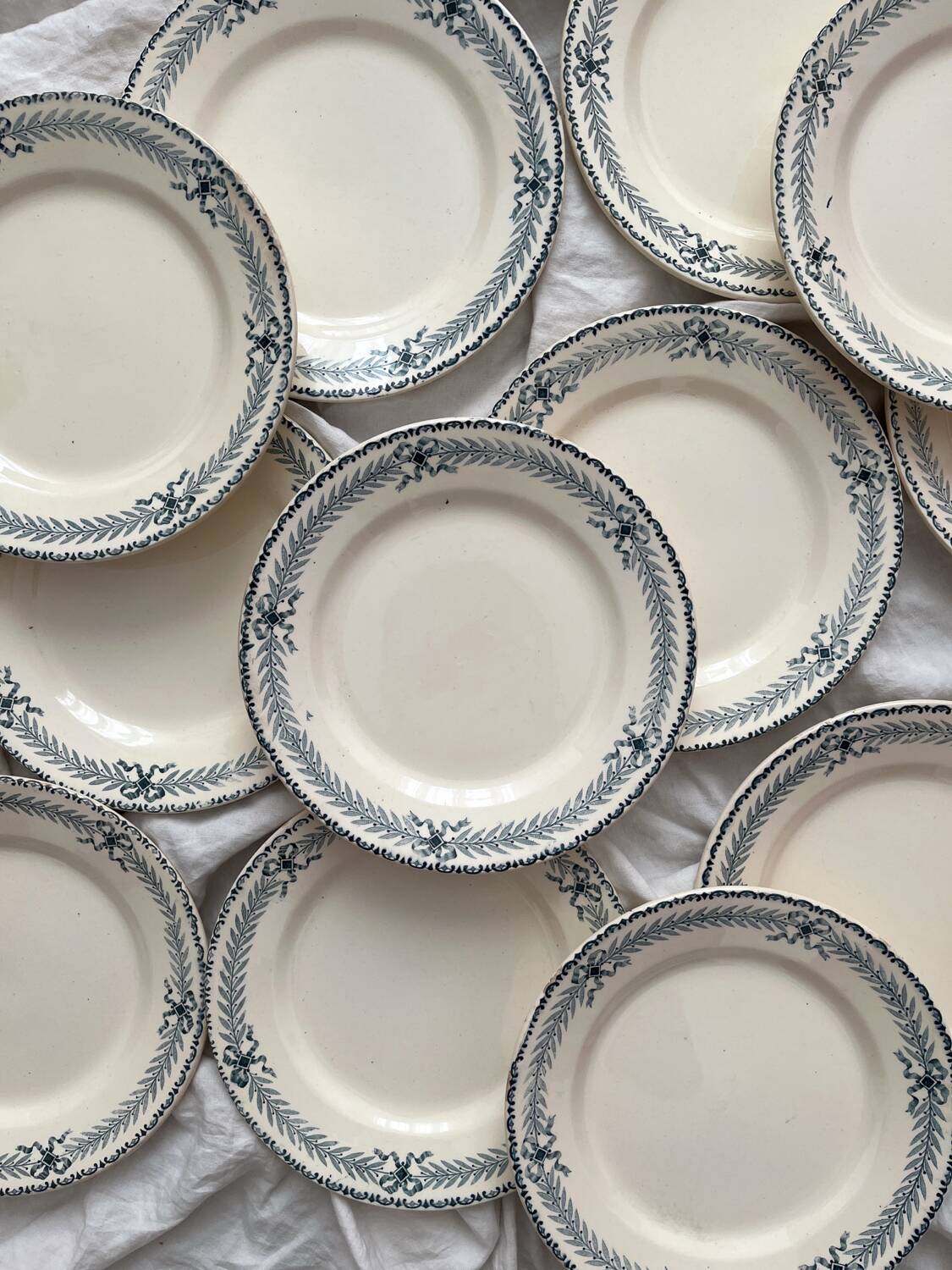 12 "Chinon" ironstone dessert plates from Choisy le Roi