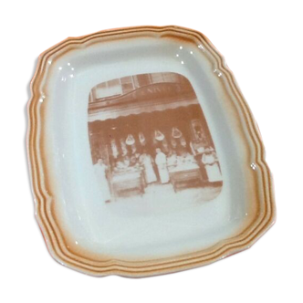 Polylobed serving dish rectangular in ceramic shape Décor 1900s