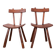 Brutalist pair of chairs in Elm in the style of Jean Touret 1950.