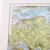 Vintage map Asia China Japan USSR India 43x43cm from 1950