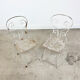 Set of two vintage foldable metal bistro chairs by Mathieu matego