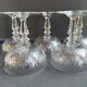 Champagne cups, art nouveau, 1/2 cristal soufflé et taillé