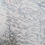 Carte des voies navigables de France, originale imprimée en 1896.