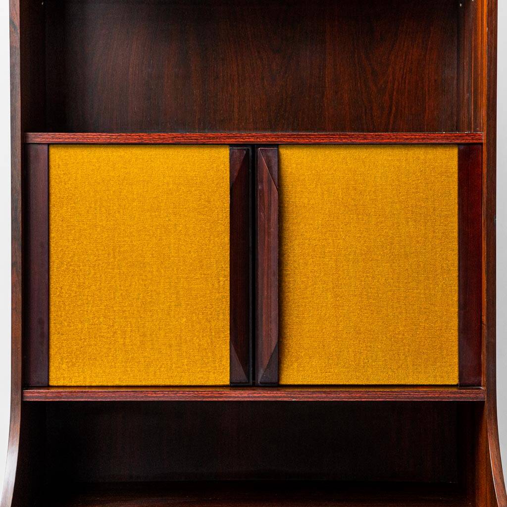 Libreria mobile legno tessuto anni '60 vintage modernariato