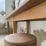 Oak and pine farmhouse console table