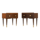 Two Bedside Cabinets, Mahogany Veneer, Italy, 1970s