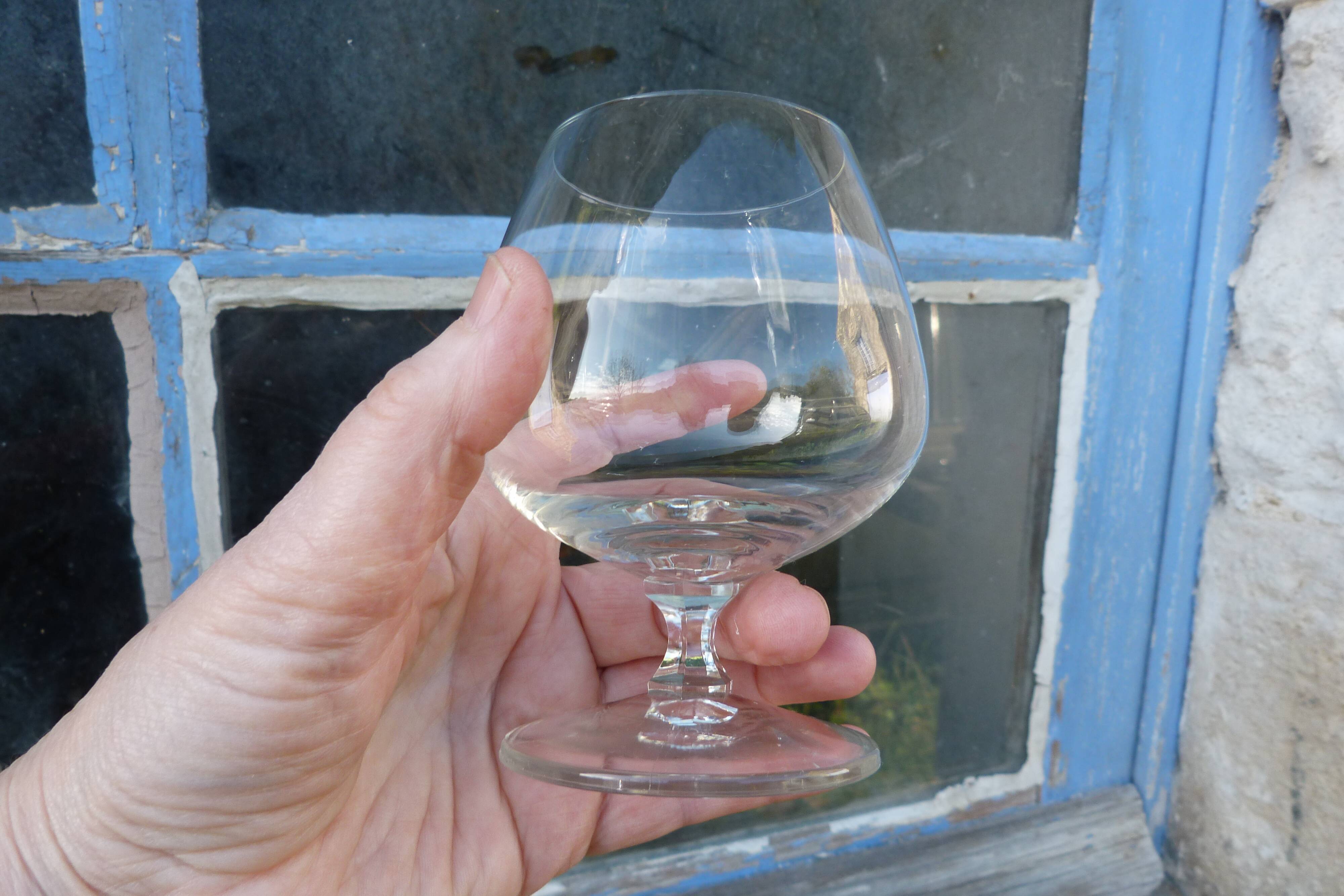 Ancient crystal cognac glass