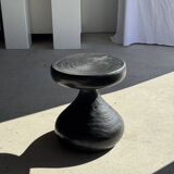 Pawn Black - Stool, side table, end table in solid mango wood.