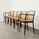 Josef Hoffmann set of 6 Prague Dining Chairs for Drevounia Czechoslovakia 1970s