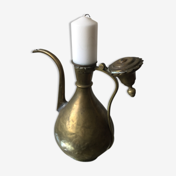 Ottoman Brass Ewer Antique Candleholder