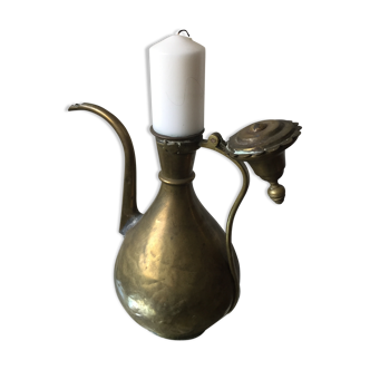 Ottoman Brass Ewer Antique Candleholder