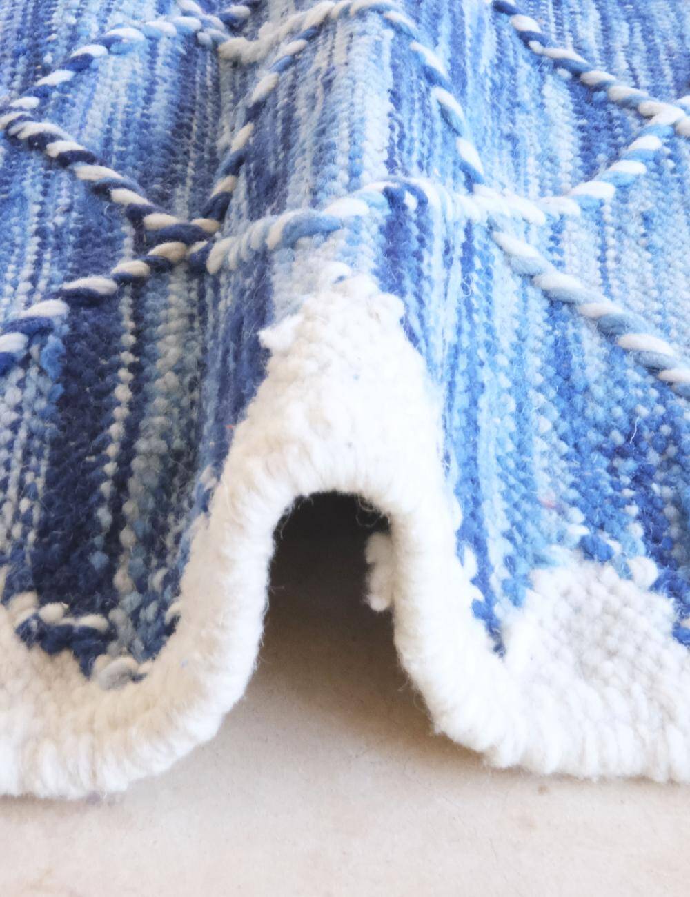 Flat Kilim Rug Blue - 213 x 71 cm