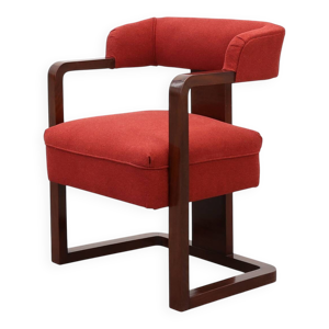 Fauteuil Art Déco rouge, - vers 1920