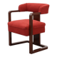 Art Deco red Reupholstered Chair, Belgium ca. 1920