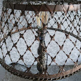 Lamp with flared brass lampshade
