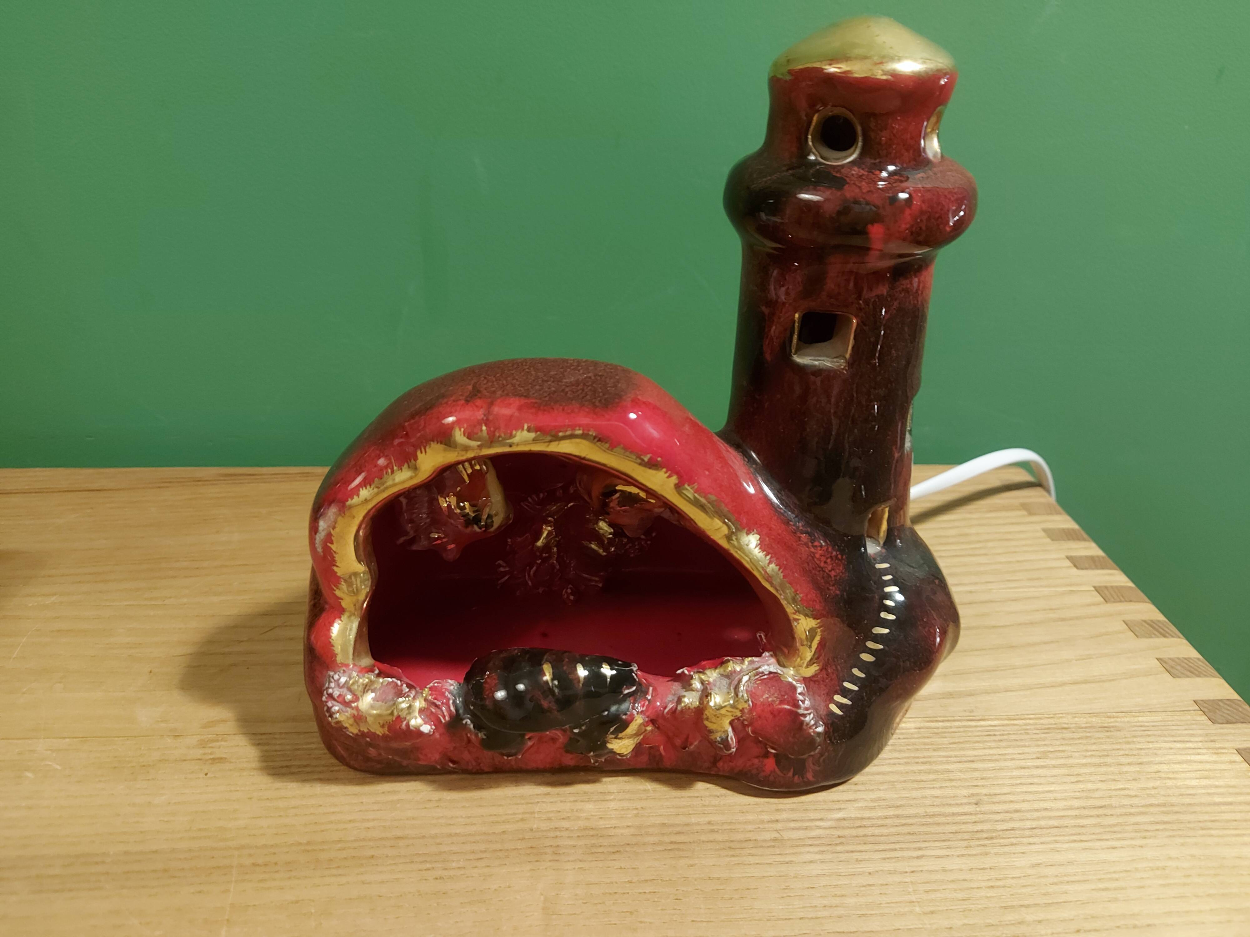 Vintage ceramic lamp in the shape of a lighthouse, Vallauris