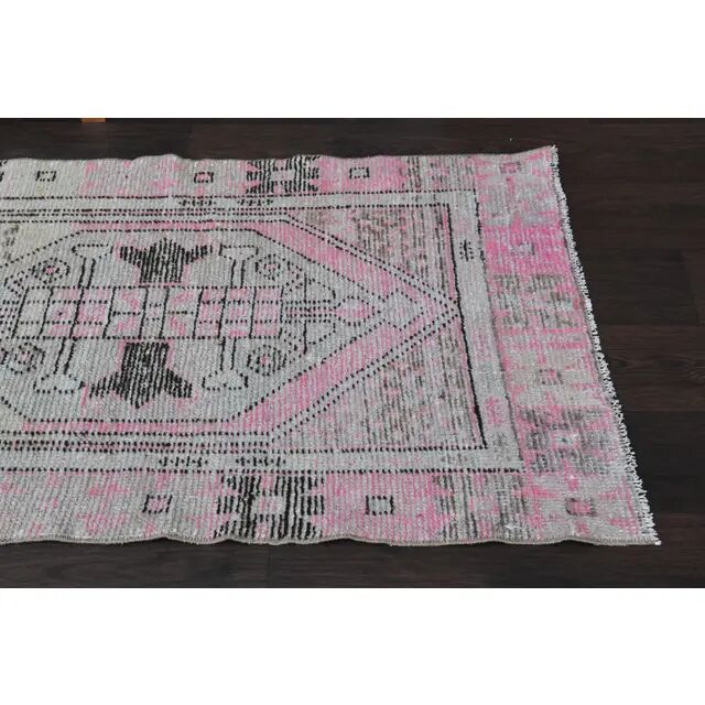 1970s Turkish Oushak Handmade Wool Cotton Beige Runner 77x245