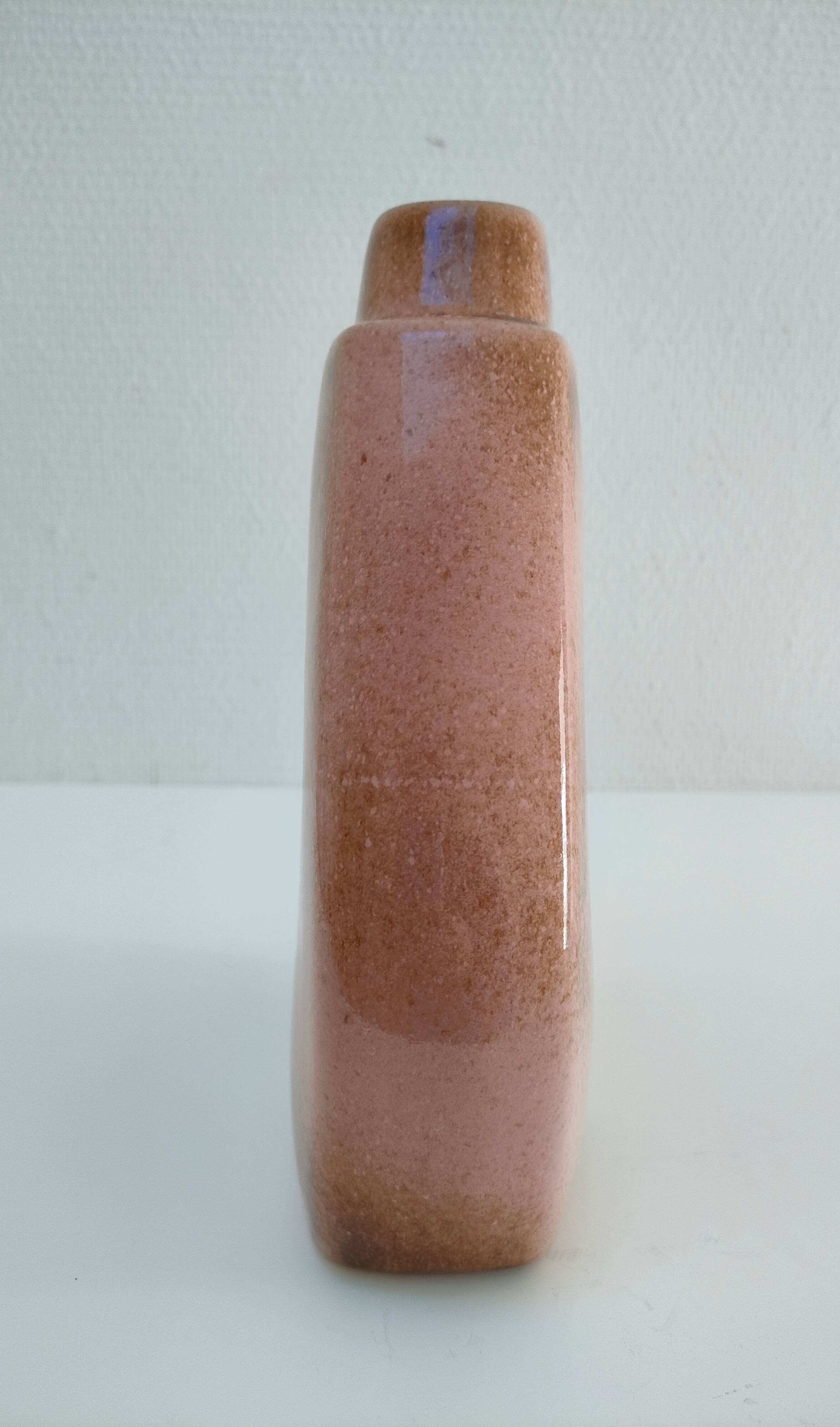 Enamelled ceramic flat vase design 80s - 90s