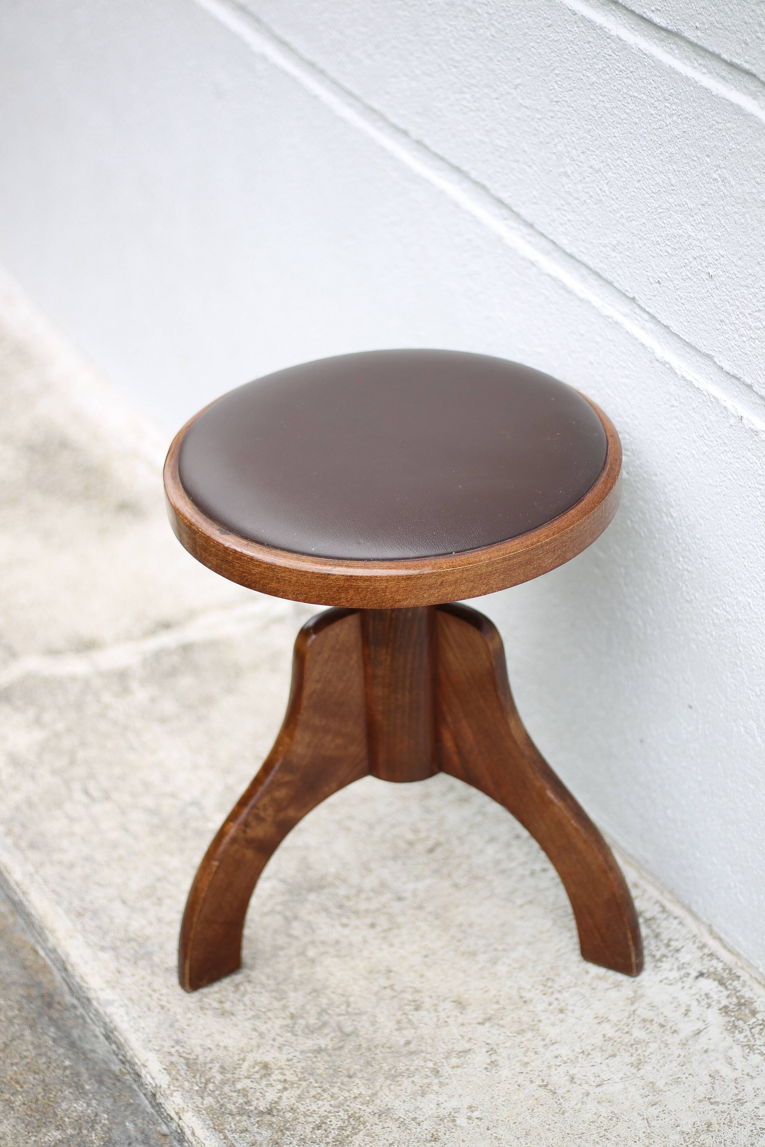 Vintage stool, Reiner piano stool, height adjustable stool, tripod stool, decoration