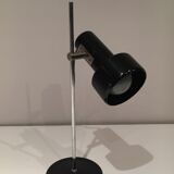 Adjustable lamp in black lacquered metal and chrome France 70s