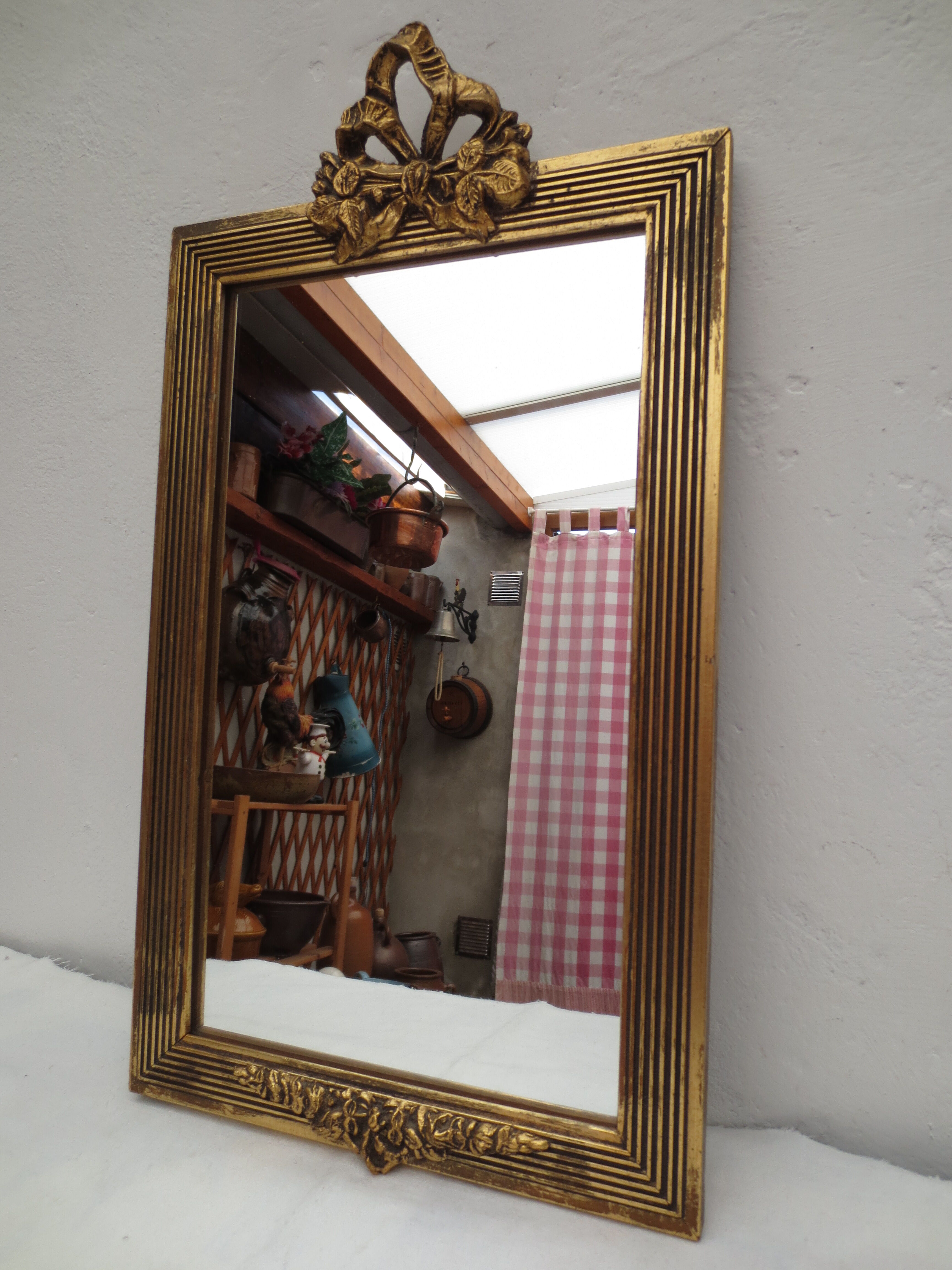 Rectangular mirror gilded tower 25x39cm