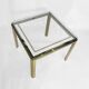1970s brass and chrome side table renato zevi glass