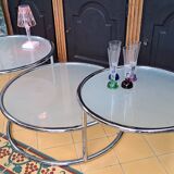 Vintage Chrome and Glass Swivel Coffee Table by Milo Baughman, Italy,