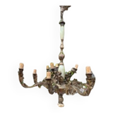 Chandelier with 3 cherubs in bronze and alabaster
