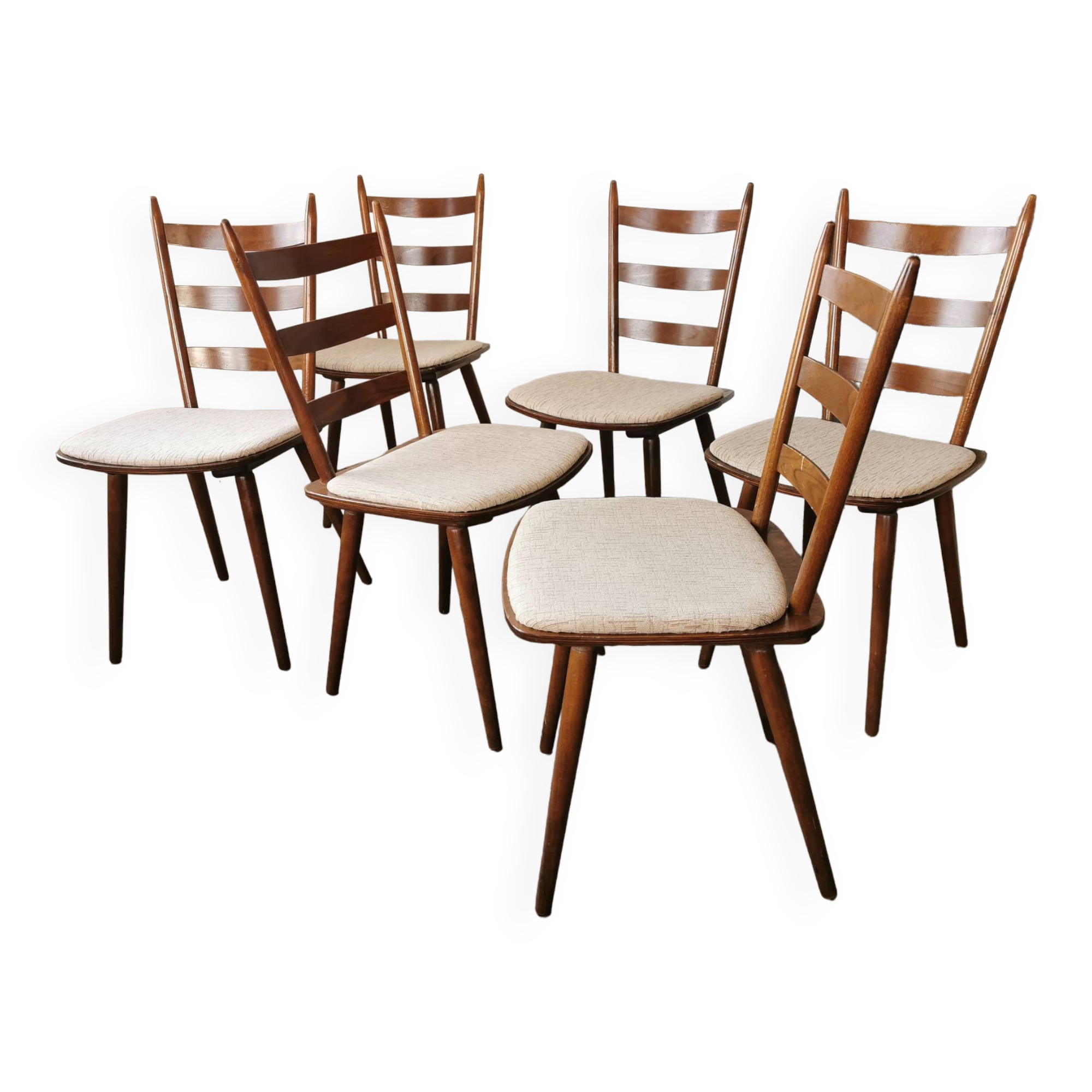 Set de 6 chaises bistrots Hiller, vers 1960
