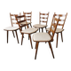 Set de 6 chaises bistrots Hiller, vers 1960