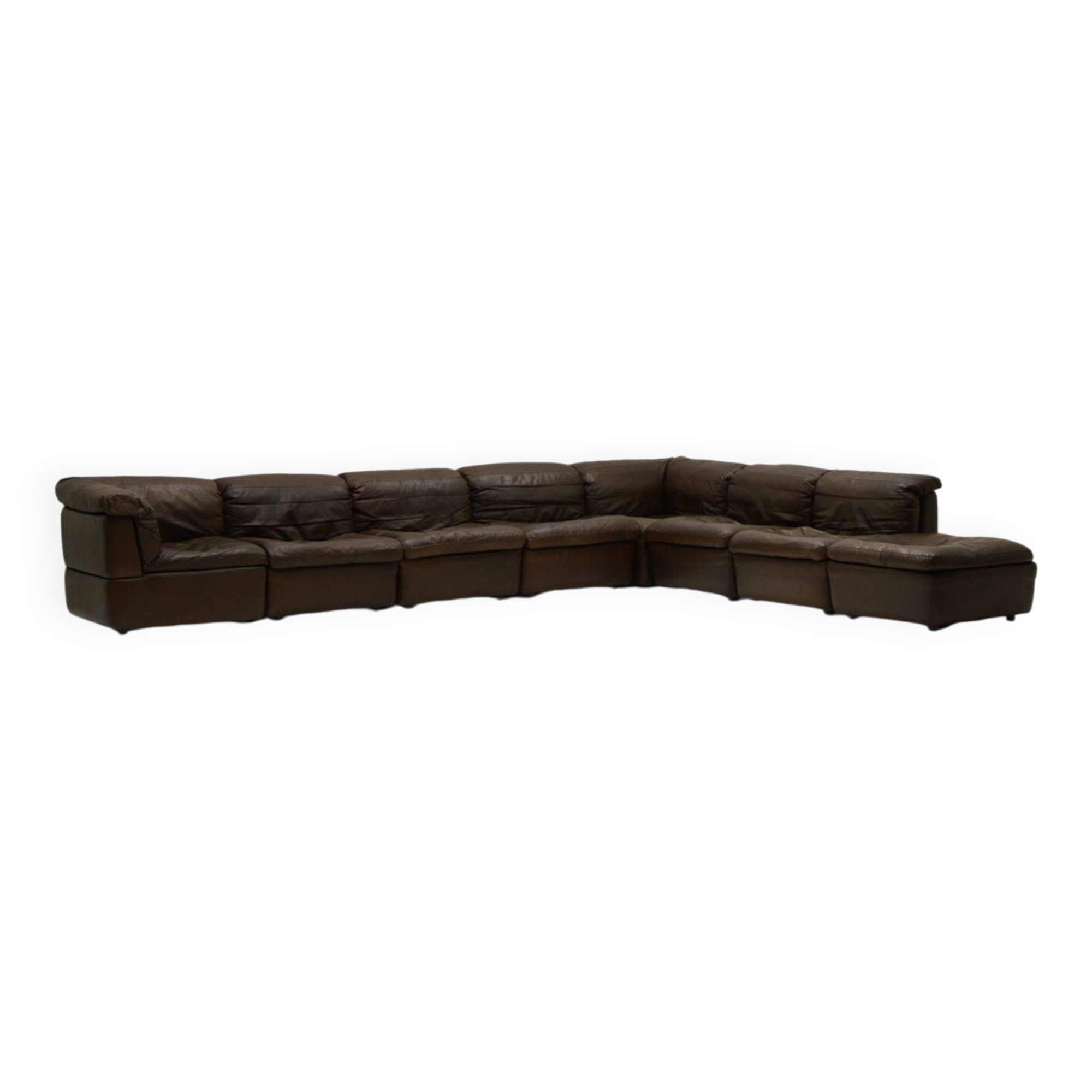 Large modular leather sofa by Rolf Benz, Germany 1970s.
