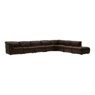 Large modular leather sofa by Rolf Benz, Germany 1970s.