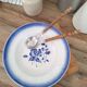 Plat creux bleu Badonviller art déco