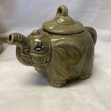 Grey ceramic elephant teapot
