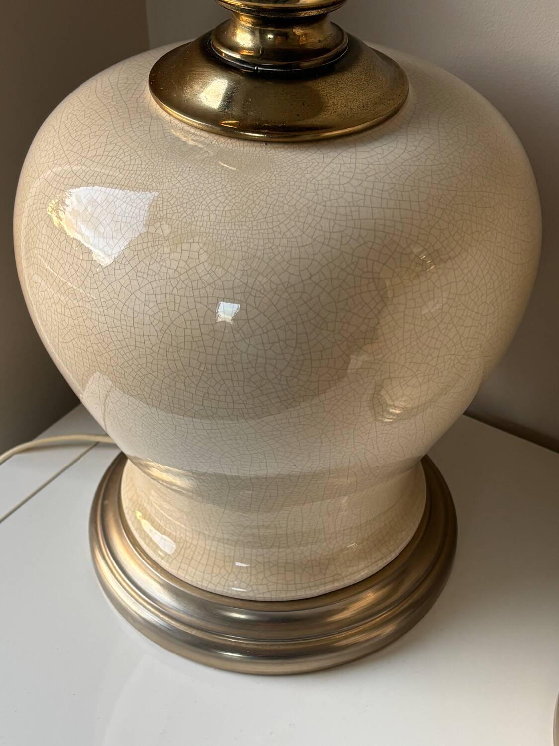 Pieds de lampe en céramique craquelée