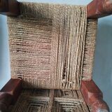 2 stools low Indian sharpoy in teak and rope