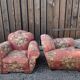 Two Vintage Floral Fabric Recliner Chairs