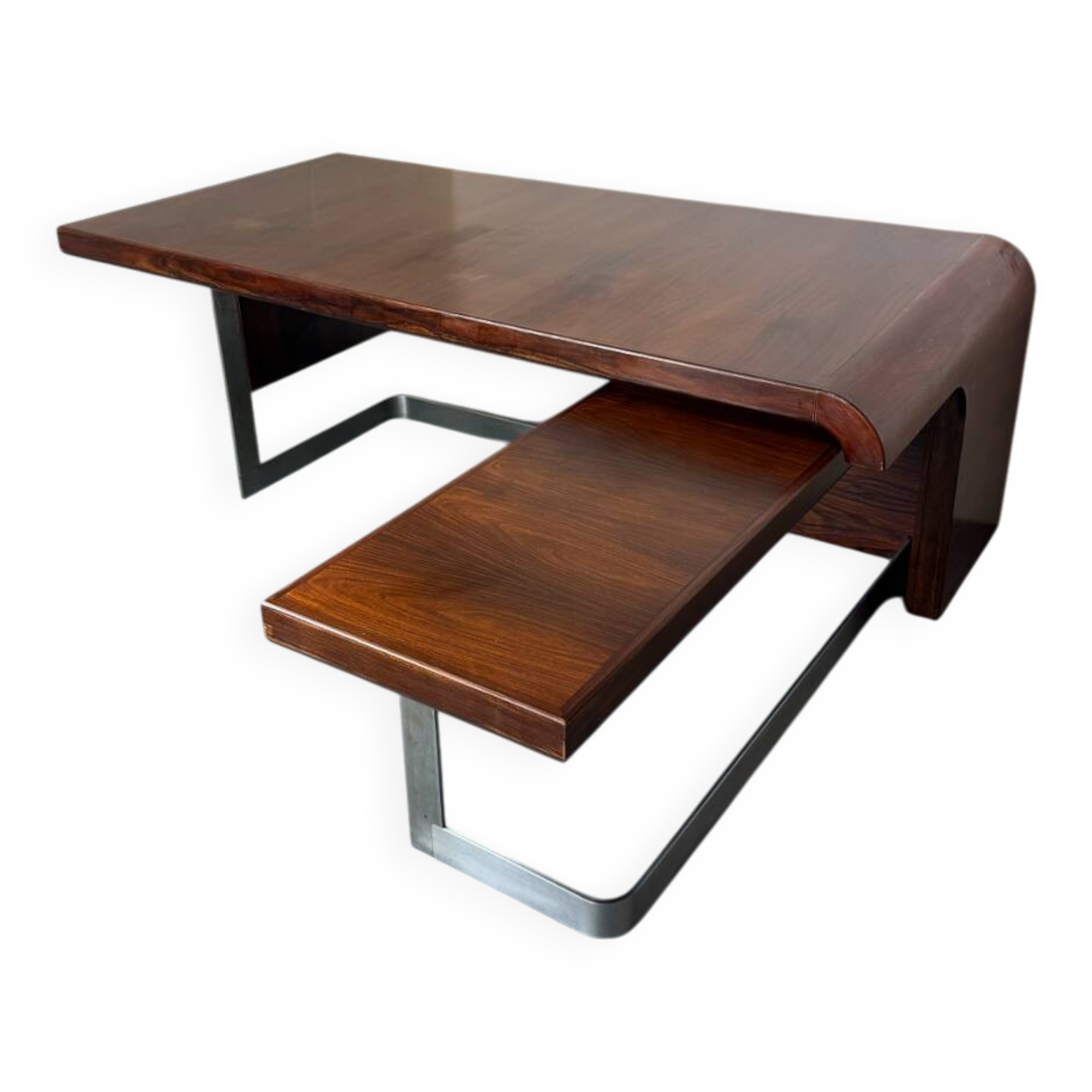 Vintage Danish design mid century wood steel Sibast executive desk
