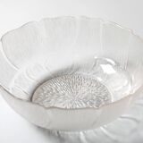 Salad Bowl Fleur, Vintage Decorative Clear Large Fruit Glass Bowl / Arcoroc