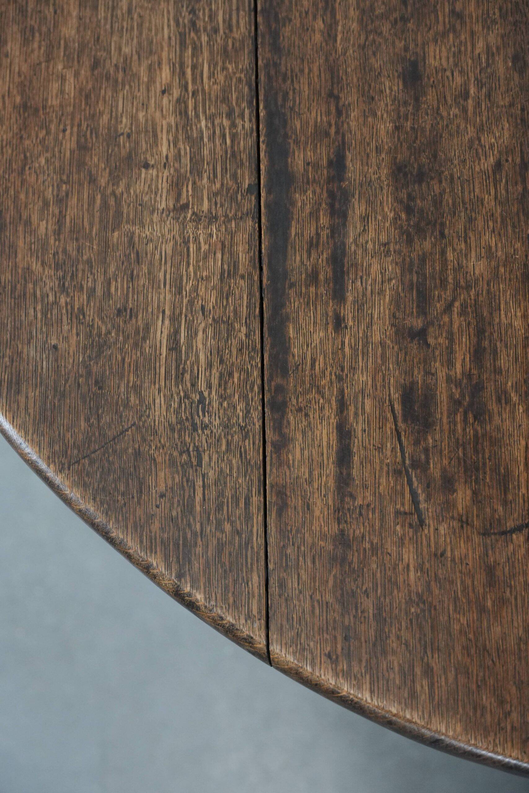 Antique English oak side/dining/gateleg table from the 18th century