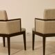 Paire de fauteuils cube année 1960 tissu chiné beige restaurée. Ref SAM SAM