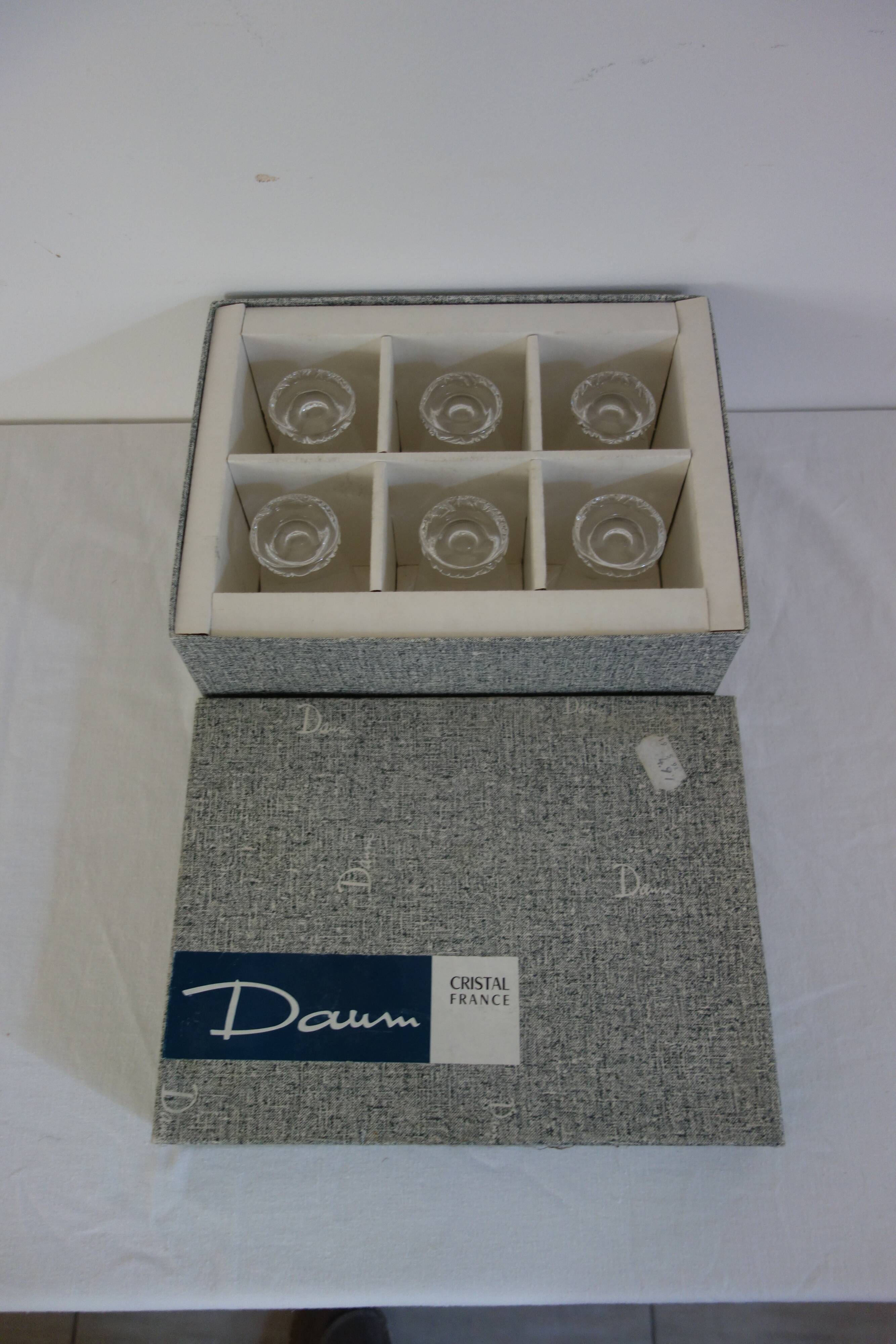 6 Daum Kim model wine glasses, mid-20th century