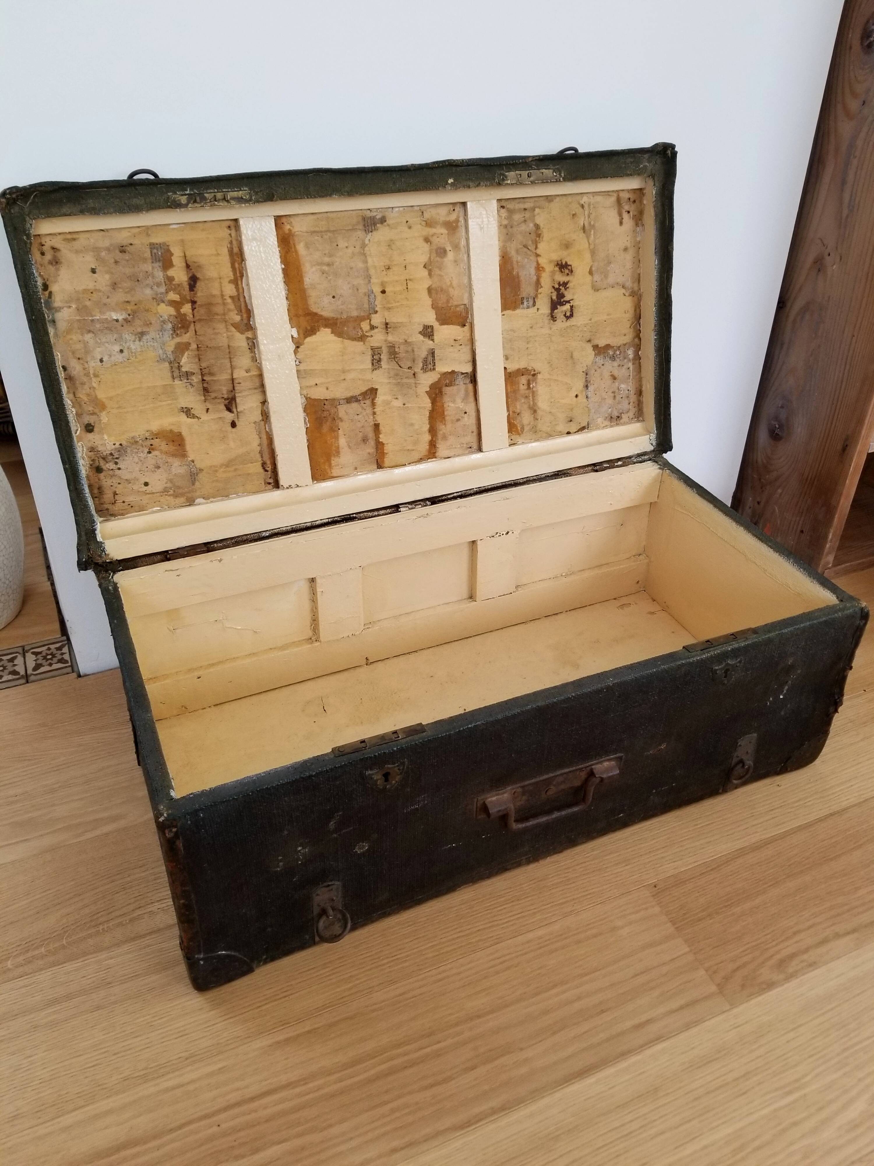 Old wood and jute malle