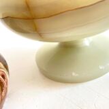 2 70s design onyx candle holders